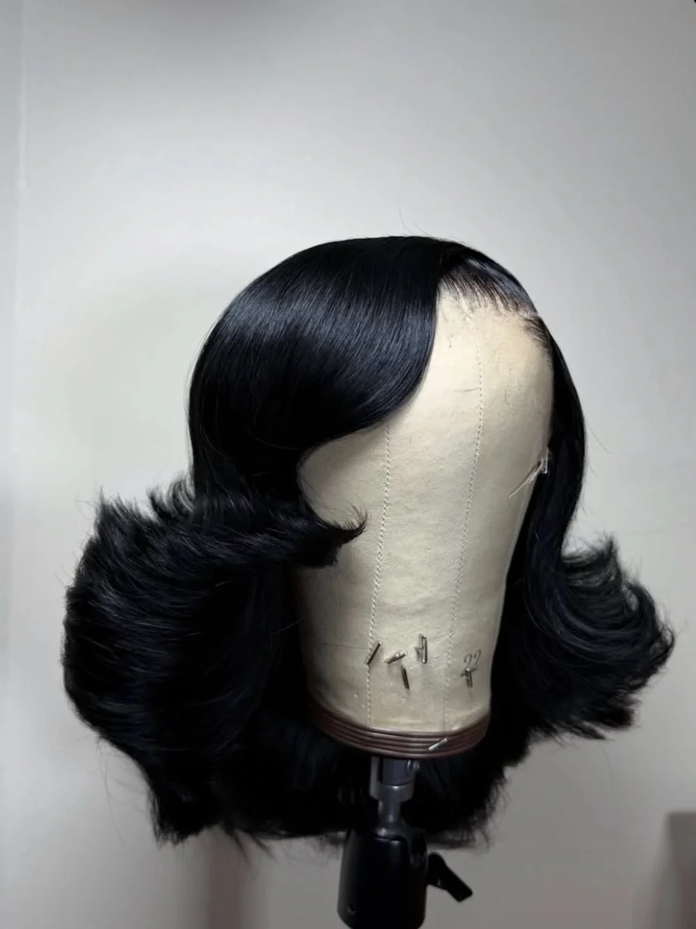 Black Short Detroit cut human hair wig